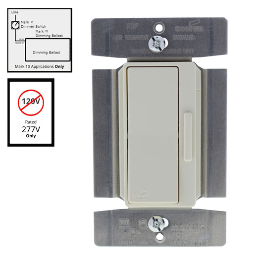 Cooper DF8AP7-A Almond 1-Pole/3-Way Preset Decorator Fluorescent Dimmer 8A 277V