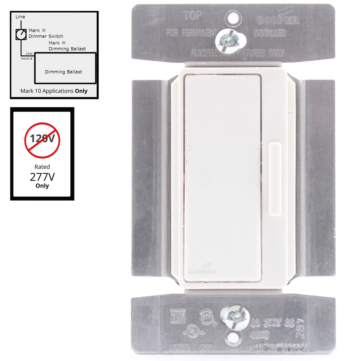 Cooper Lt Almond 1-Pole/3-Way Preset Fluorescent Dimmer 8A 277V DF8AP7-LA