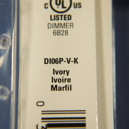 Cooper Ivory Single-Pole & Multi-Way Decorator Slide Dimmer 600W 120V DI06P-V-K