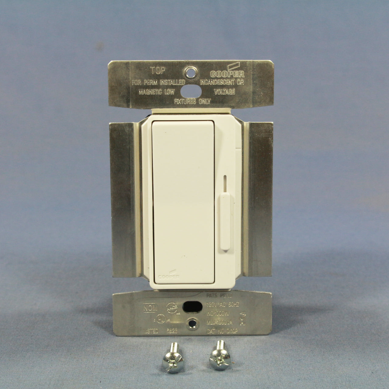 Cooper DI10P-W White Single-Pole & Multi-Way Decorator Slide Dimmer 1000W 120V