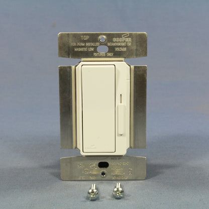 Cooper DI10P-W White Single-Pole & Multi-Way Decorator Slide Dimmer 1000W 120V