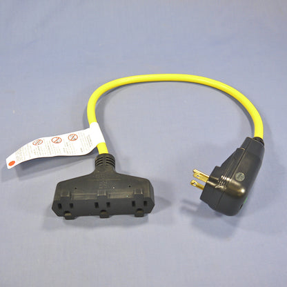 Cooper Industrial Manual Reset 2' Gfci Gfi TrI-Tap Cordset 15A 120VAC GFP11M1P9