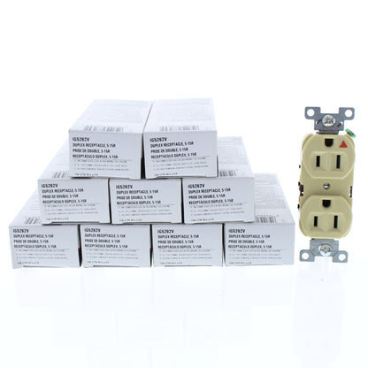 10 Cooper Ivory Duplex Isolated Ground Receptacles 5-15R 15A 125V 2P3W IG5262V