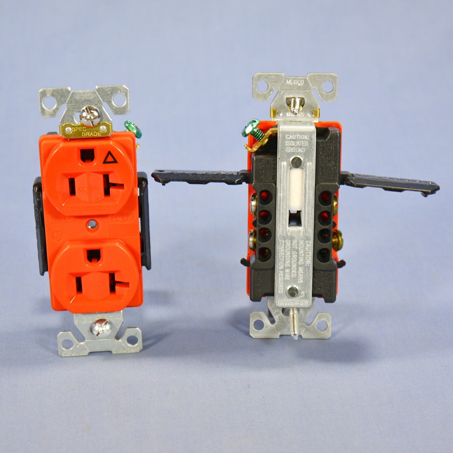 Cooper IG5362RN Orange Isolated Ground Receptacle Duplex Outlets 5-20R 20A 125V