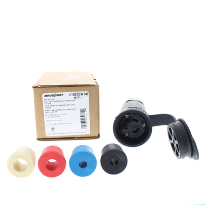 Cooper Black Watertight Locking Plug Nema L10-20 20A 125 250V 3P3W L1020CWBK