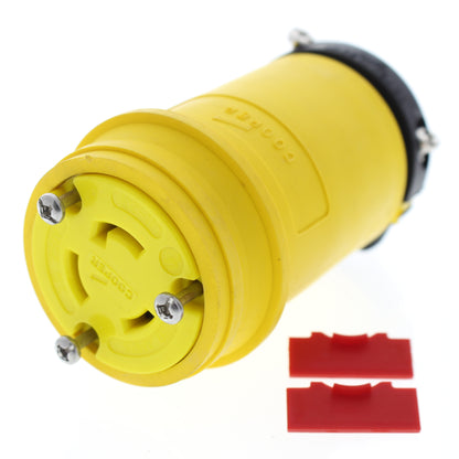 Cooper Yellow Twist Turn Locking Plug Connector Nema L11-20P 20A 250V 3� L1120CY