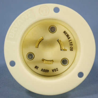Cooper Locking Flanged Inlet Twist Lock Plug Nema L12-20P 20A 480V 3� L1220FI