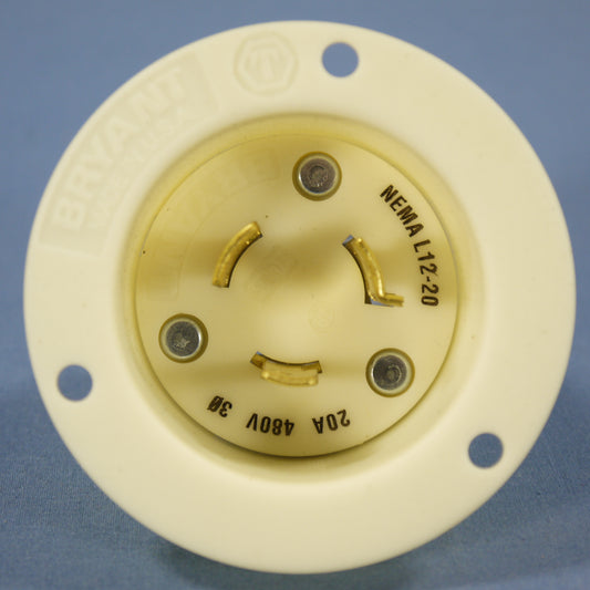 Cooper Locking Flanged Inlet Twist Lock Plug Nema L12-20P 20A 480V 3� L1220FI