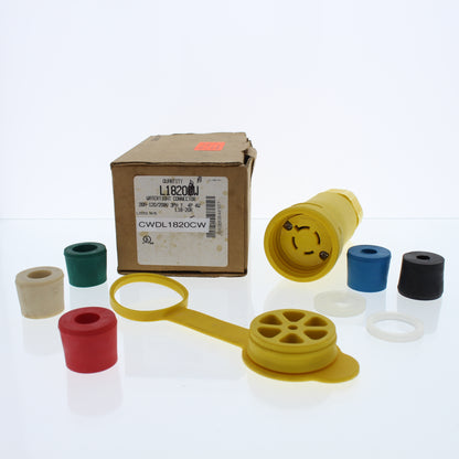 Cooper Industrial Watertight Twist Locking Connector Nema L18-20R 20A 3Ø L1820CW