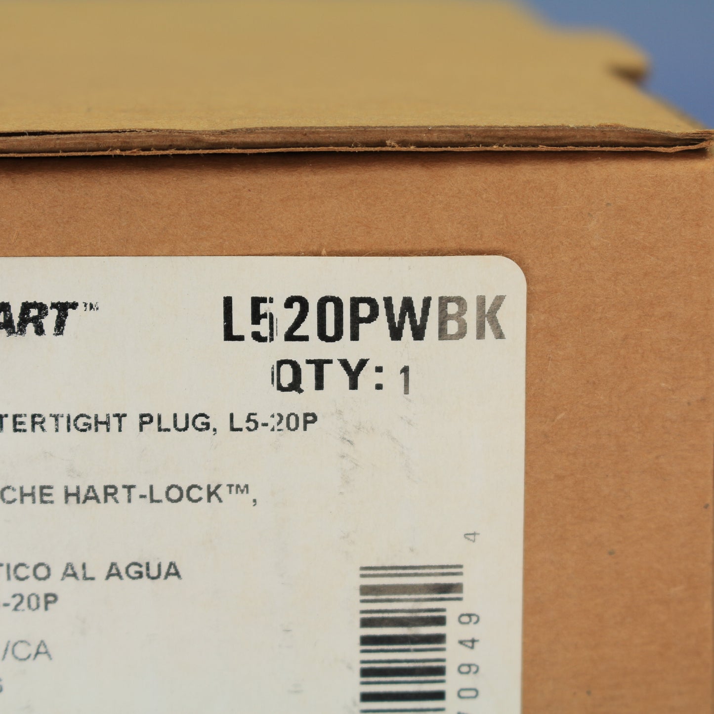 Cooper Black Watertight Locking Plug Nema L5-20P 20A 125V 2-Pole 3-Wire L520PWBK