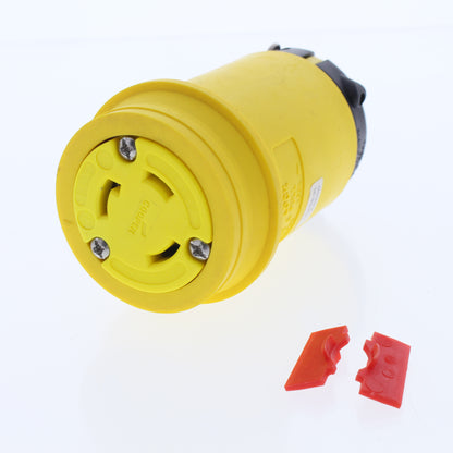 Cooper L530CY Yellow 30A Twist Locking Insulated Connector NEMA L5-30R 125V 2P3W