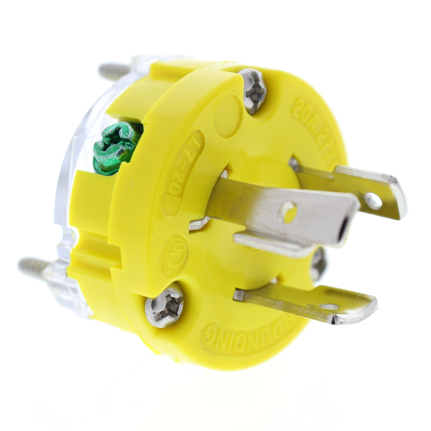 Cooper Yellow Grounding Back Wire Locking Plug Nema L7-20P 20A 277V 2P3W L720PY