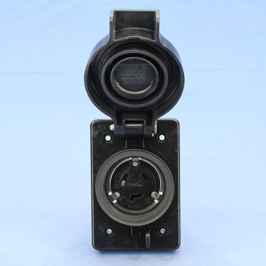 Cooper Black Watertight Single Receptacle Nema L7-20R 20A 277V 2P3W L720RWBK