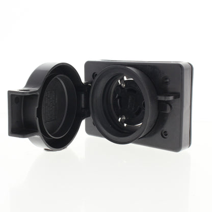 Cooper L730RWBK Black Watertight Locking 30A Receptacle NEMA L7-30R 277V 2P3W