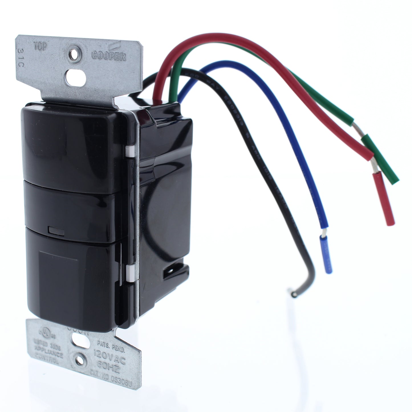 Cooper OSW-P-0801-120-B Black PIR Occupancy Sensor Switch 120VAC Auto/Manual