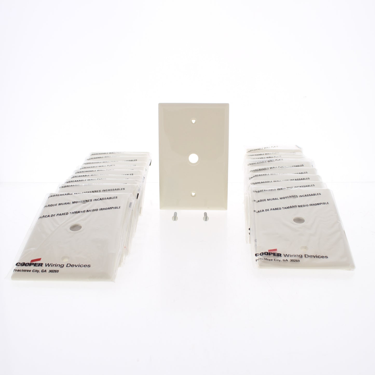 Cooper PJ11LA Lt Almond 1-Gang Phone .406" Mid-Size Unbreakable Wallplates 20pcs