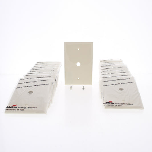 Cooper PJ11LA Lt Almond 1-Gang Phone .406" Mid-Size Unbreakable Wallplates 20pcs