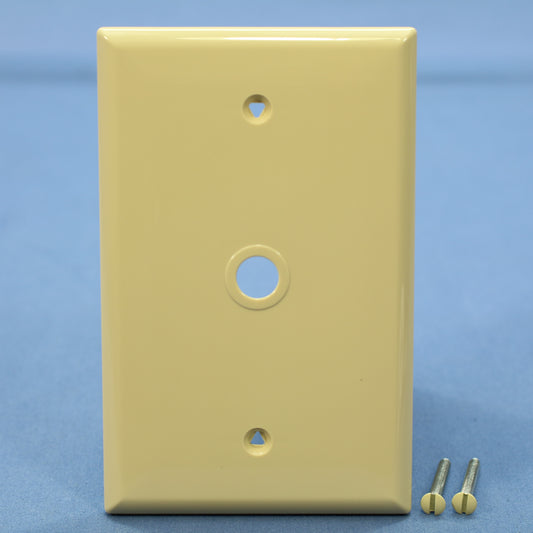 Cooper PJ11V Ivory 1-Gang Phone .406" Unbreakable Mid-Size Wallplate Box Mount