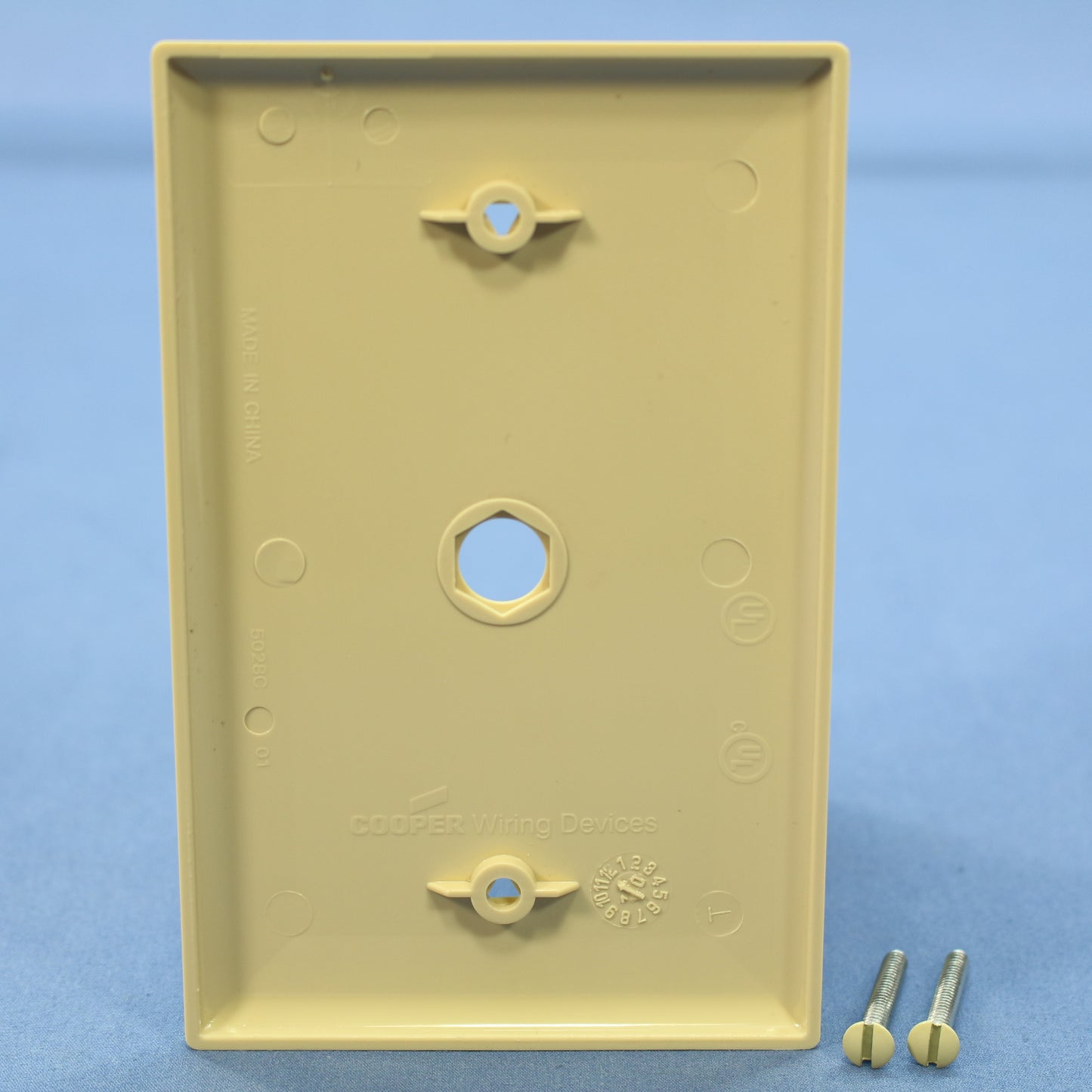 Cooper PJ11V Ivory 1-Gang Phone .406" Unbreakable Mid-Size Wallplate Box Mount