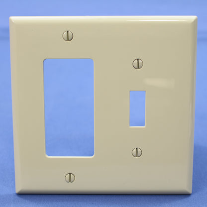 Cooper PJ126V Ivory 2-Gang Toggle Switch Decorator Mid-Size Nylon Covers 20pcs