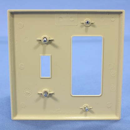 Cooper PJ126V Ivory 2-Gang Toggle Switch Decorator Mid-Size Nylon Covers 20pcs