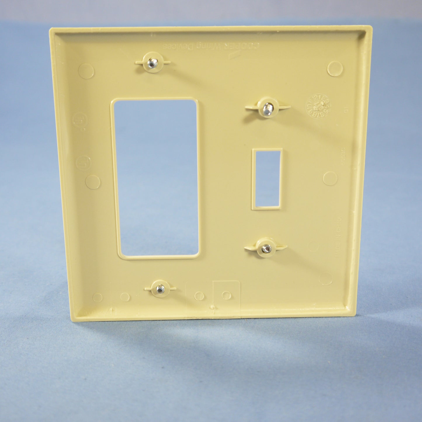 Cooper PJ126V Ivory 2-Gang Mid-Size Toggle Decorator GFCI Outlet Nylon Wallplate