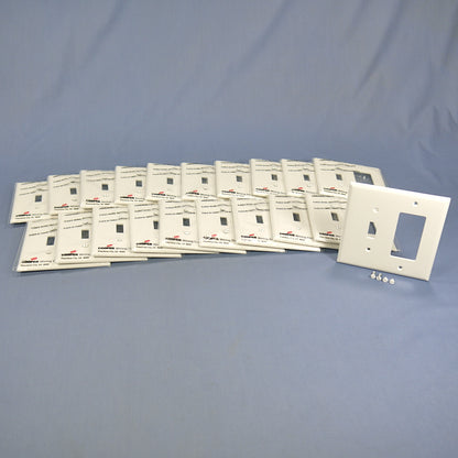 Cooper PJ126W White 2-Gang Mid-Size Toggle Decorator Outlet Nylon Wallplate 20pc