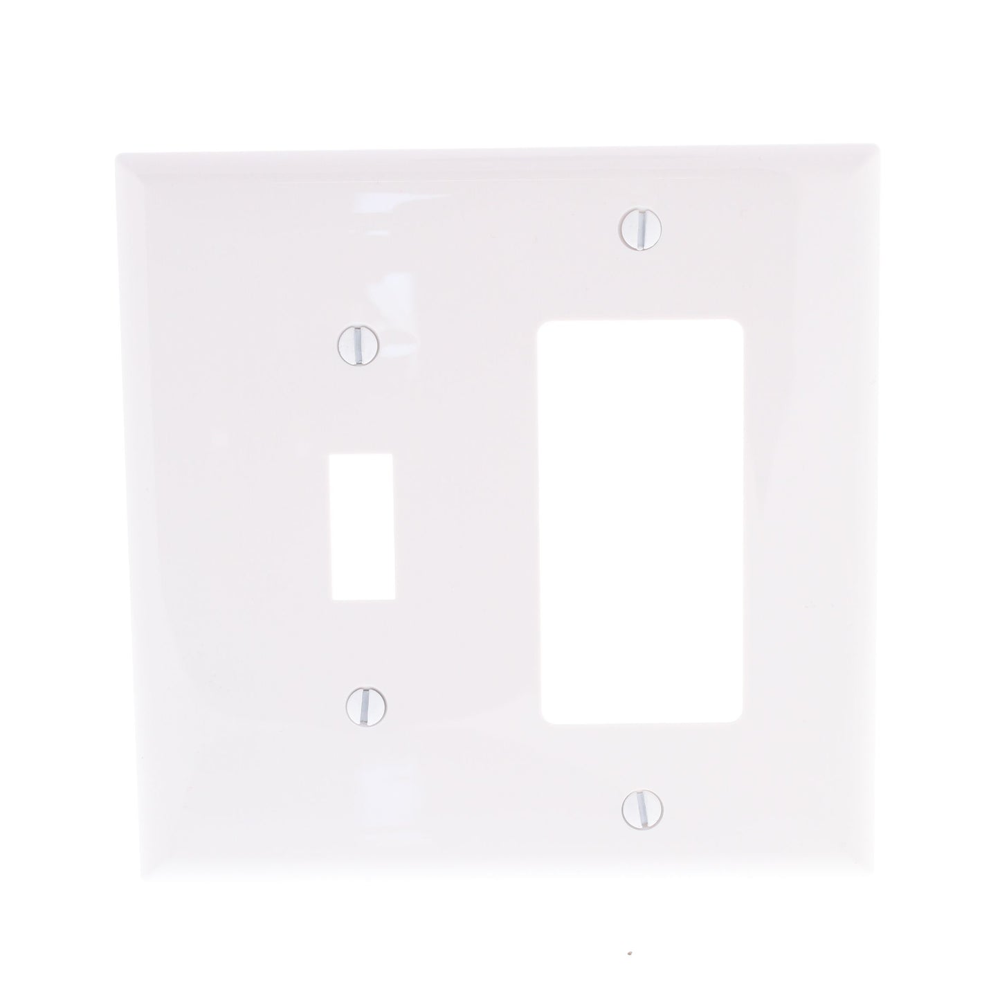 Cooper PJ126W White 2-Gang White Toggle Switch GFCI Outlet Mid-Size Nylon Cover