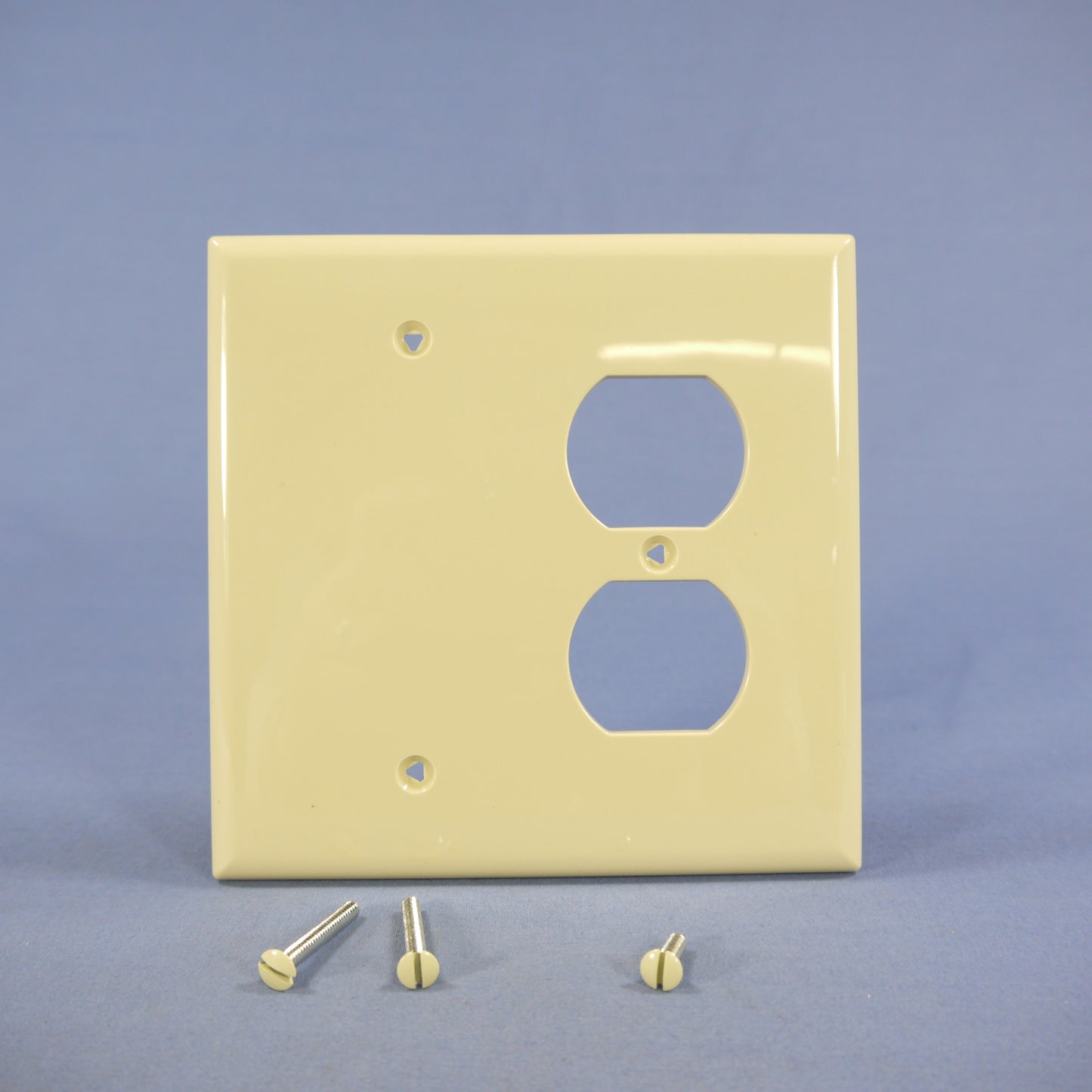 Cooper PJ138V Ivory 2-Gang Duplex Blank Unbreakable Mid-Size Wallplate Box Mount
