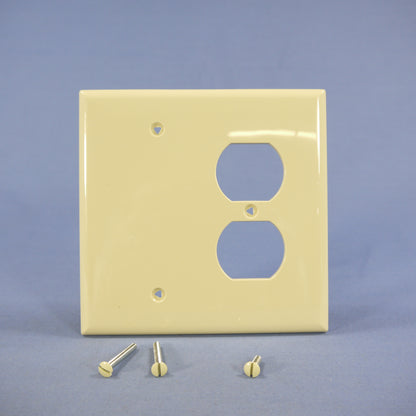 Cooper PJ138V Ivory 2-Gang Duplex Blank Unbreakable Mid-Size Wallplate Box Mount