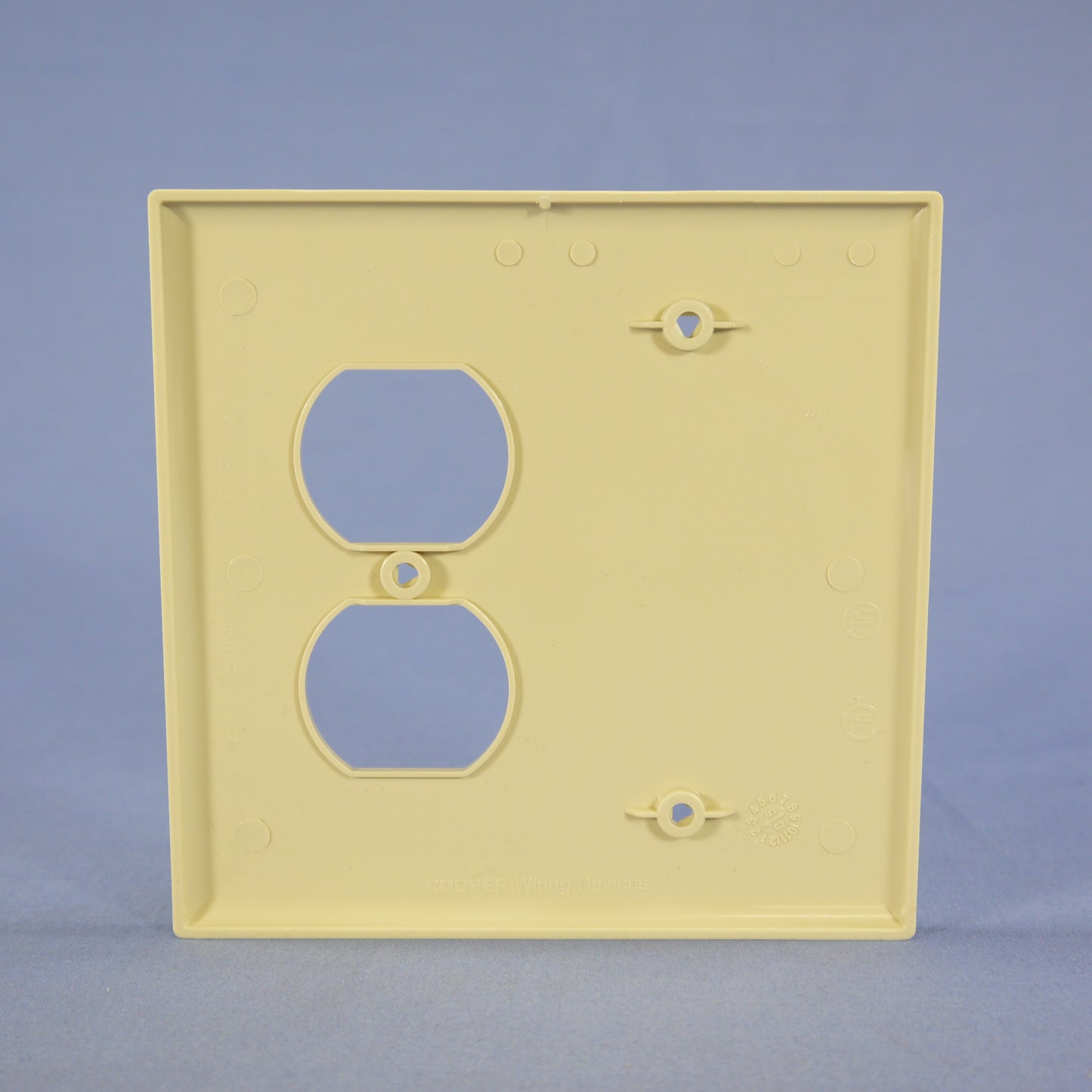Cooper PJ138V Ivory 2-Gang Duplex Blank Unbreakable Mid-Size Wallplate Box Mount