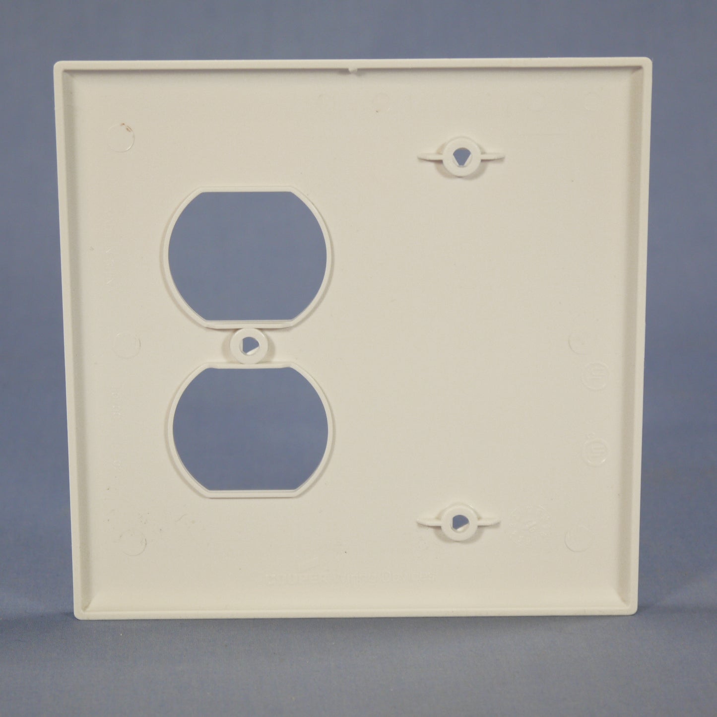 Cooper PJ138W White 2-Gang Duplex Blank Unbreakable Mid-Size Wallplate Box Mount