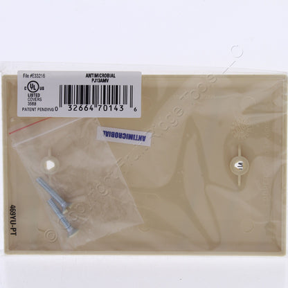 Cooper PJ13V Ivory Antimicrobial Unbreakable Mid-Size 1-Gang Blank Nylon Cover