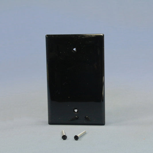 Cooper PJ13BK Black 1-Gang Blank Unbreakable Mid-Size Wallplate Cover Box Mount