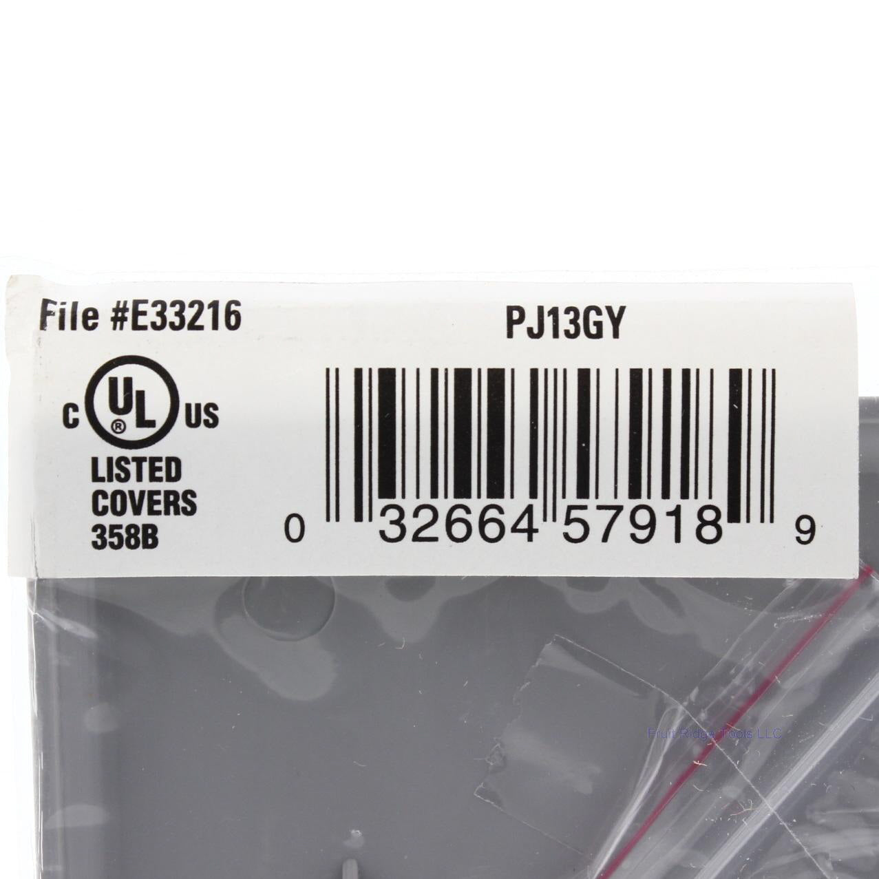 Cooper PJ13GY Gray 1-Gang Blank Unbreakable Mid-Size Wallplate Cover Box Mount