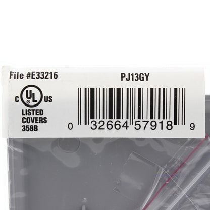 Cooper PJ13GY Gray 1-Gang Blank Unbreakable Mid-Size Wallplate Cover Box Mount