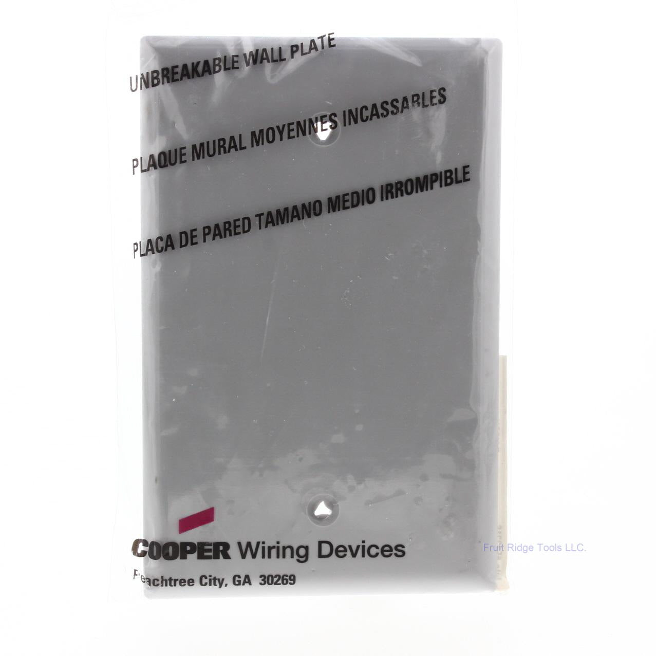 Cooper PJ13GY Gray 1-Gang Blank Unbreakable Mid-Size Wallplate Cover Box Mount
