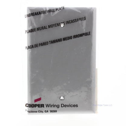 Cooper PJ13GY Gray 1-Gang Blank Unbreakable Mid-Size Wallplate Cover Box Mount