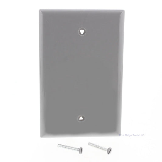 Cooper PJ13GY Gray 1-Gang Blank Unbreakable Mid-Size Wallplate Cover Box Mount