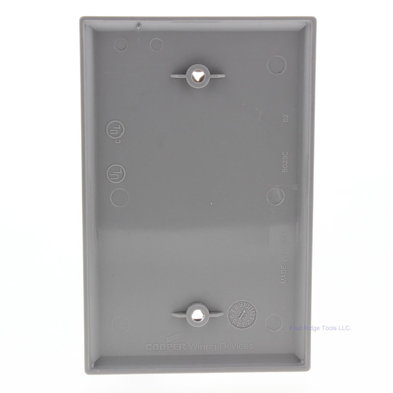 Cooper PJ13GY Gray 1-Gang Blank Unbreakable Mid-Size Wallplate Cover Box Mount