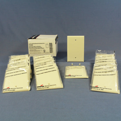 Cooper PJ13LA Lt Almond 1-Gang Blank Unbreakable Mid-Size Wallplate Cover 20pcs