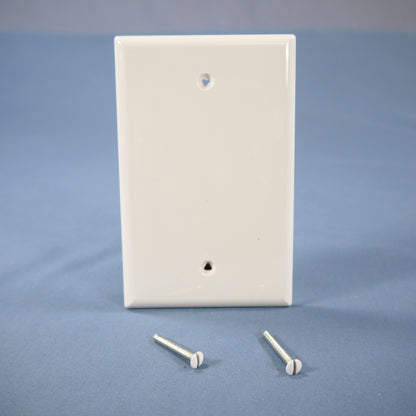 Cooper PJ13W White 1-Gang Blank Unbreakable Mid-Size Wallplate Cover Box Mount