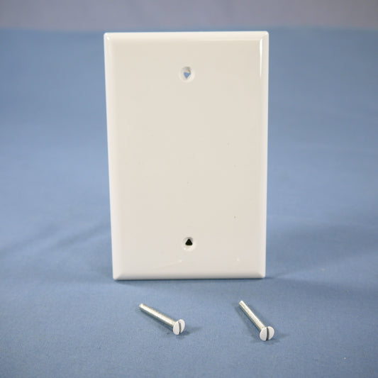 Cooper PJ13W White 1-Gang Blank Unbreakable Mid-Size Wallplate Cover Box Mount