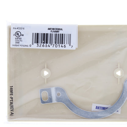 Cooper PJ14AMV Ivory 1-Gang Antimicrobial Mid-Size Strap Mount Blank Nylon Cover