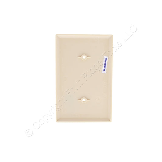 Cooper PJ14AMV Ivory 1-Gang Antimicrobial Mid-Size Strap Mount Blank Nylon Cover