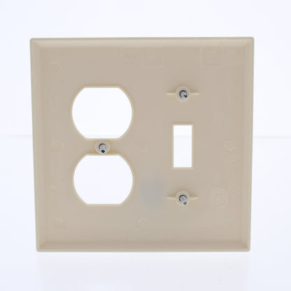 20 Cooper Almond Mid-size 2-Gang Unbreakable Toggle Duplex Outlet Covers PJ18A