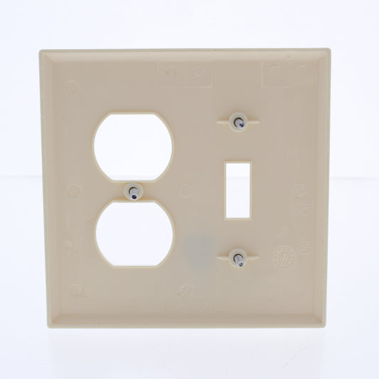 20 Cooper Almond Mid-size 2-Gang Unbreakable Toggle Duplex Outlet Covers PJ18A
