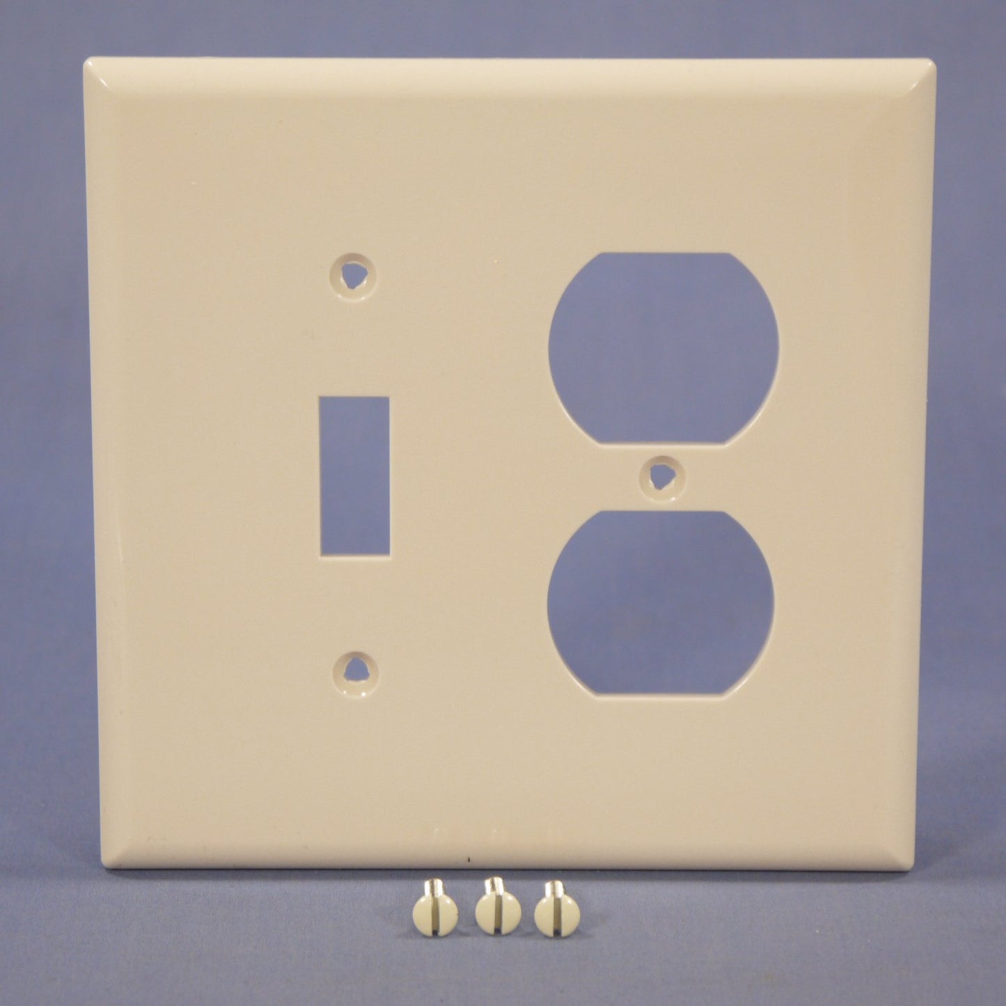 Cooper PJ18LA Light Almond 2-Gang Toggle Duplex Unbreakable Mid-Size Wallplate