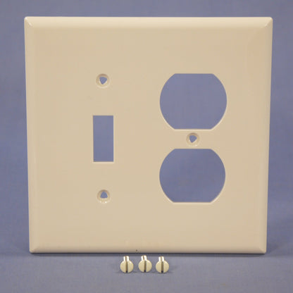 Cooper PJ18LA Light Almond 2-Gang Toggle Duplex Unbreakable Mid-Size Wallplate