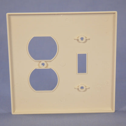 Cooper PJ18LA Light Almond 2-Gang Toggle Duplex Unbreakable Mid-Size Wallplate